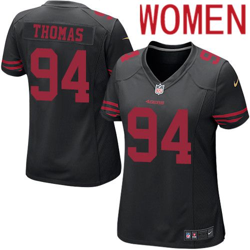 Women San Francisco 49ers #94 Solomon Thomas Nike Black Game Player NFL Jersey